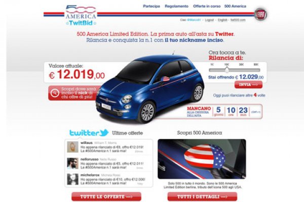 FIAT 500 AMERICA É O PRIMEIRO CARRO VENDIDO PELO TWITTER