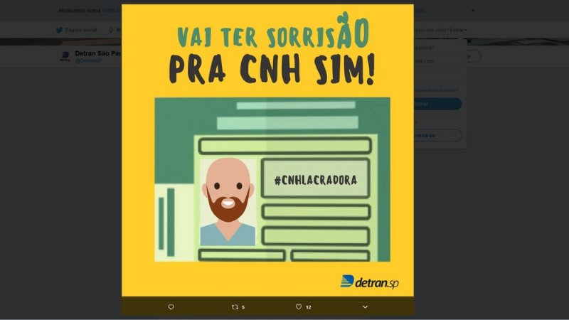 DETRAN DE SP FAZ CAMPANHA PARA LEMBRAR QUE PESSOAS PODEM SORRIR EM FOTO DE CNH